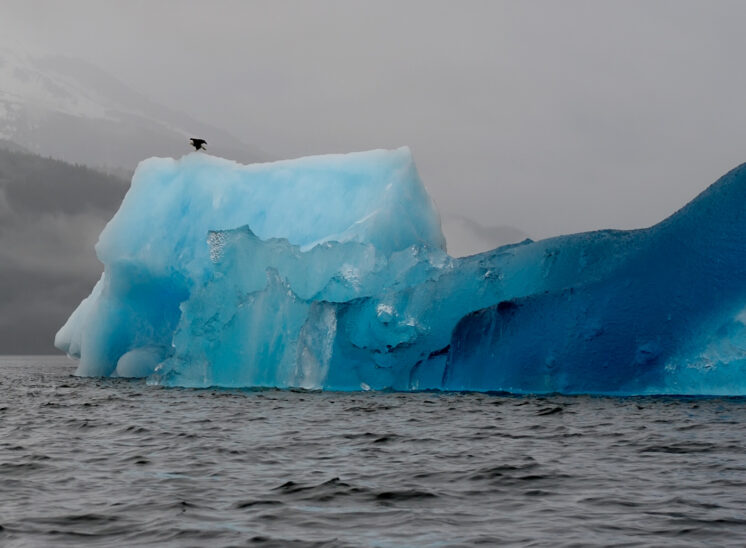 Iceberg up close with stunning blue