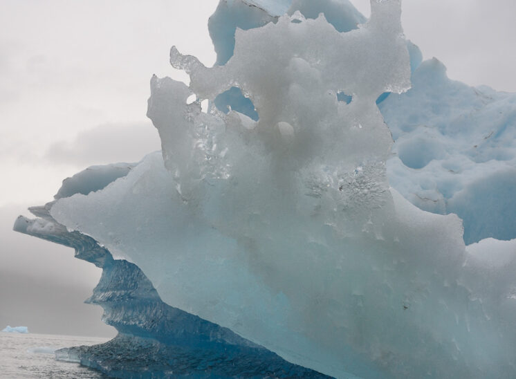 Iceberg up close with stunning blue